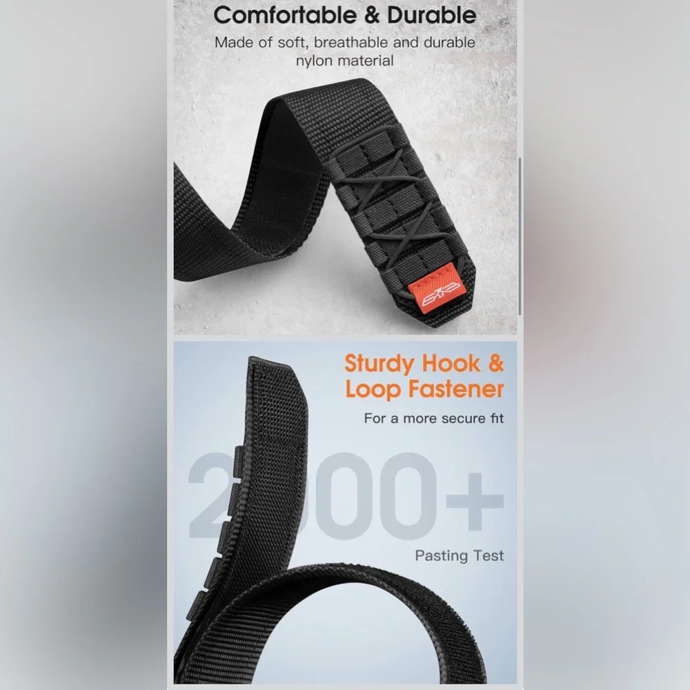 Samsung Galaxy Watch Rugged Nylon Strap Military Grade - Black - Large